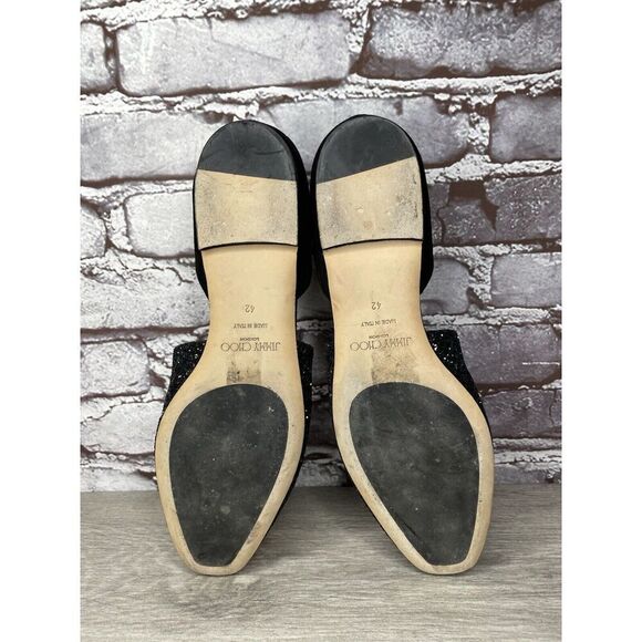 Jimmy Choo London Black Suede Leather Sparkle D’ Orsay Flats Women’s 42EU/11M US - Picture 14 of 16